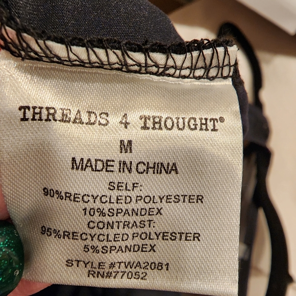 *NWT Threads 4 Thought Black Mesh Roma Muscle Tank Top* - Picture 7 of 8